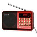 Mini Portable FM Radio LCD Digital MP3 Player Speaker Rechargeable AUX USB TF