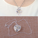 Magic Glow in Dark Pendant Blue Luminous Heart Shape Locket Alloy Chain Necklace