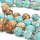 Ethnic Style Turquoise 108 Beads Necklace Retro Simple Sweater Chain