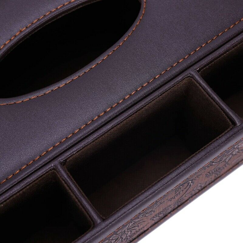 Rectangular Remote Control Tissue Box Ultifunction PU Leather Pen Pencil RemS5W9