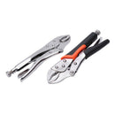 1X(2Pcs 220Mm/10 Inch Locking Pliers Gourd Mouth Straight Jaw Lock Mole Pli