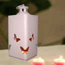 Nordic Modern Hollow Out Metal Candle Holder Butterfly Candlestick Pink