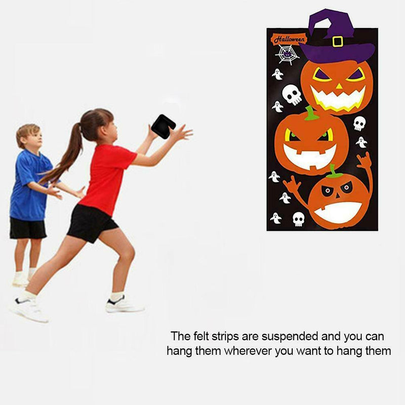 Halloween Games Pumpkin Bean Bag Toss Games 3 Bean Bags + Pumpkin Banner