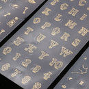 3pcs Scrapbook Diary Album Journal Stickers Gilding Peel Off Decals Crafts