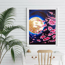 Diamond Painting Peach Blossom Under Moon Full Round Wall Picture 30x40cm