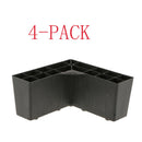 Plastic Corner Sofa Leg Furniture Replacement Parts Cupboard Plinth 4Pcs BLK,