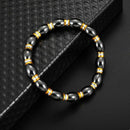 Unisex Magnetic Bracelet Beads Hematite Stone for Therapy Health Care Hemat T4O8