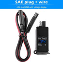 12-24V Motorcycle Motorbike SAE USB 4.2A Dual Port Charger LED with Voltmeter