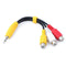 1Pc 3.5mm mini aux male stereo to 3 RCA female audio video AV adapter cableB TE