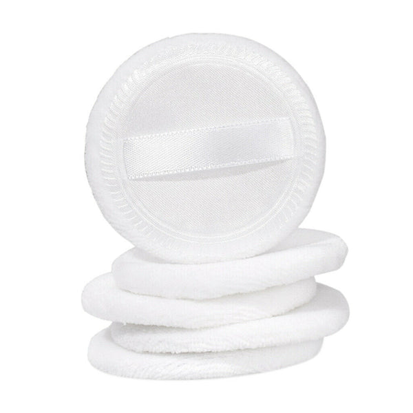 15Pcs Cotton Makeup Powder Puff with Strap Blush Loose Powder Blending Puff