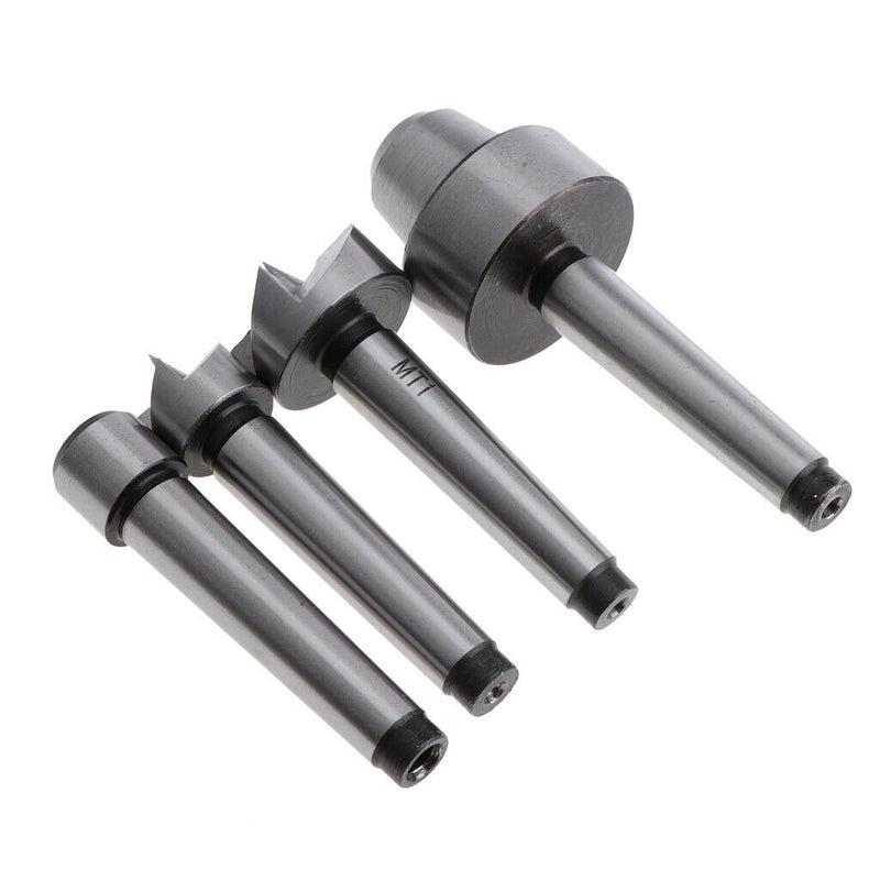 4 X Steel MT1 Wood Lathe Live Center And Drive Spur Cup Arbor with Wood Case