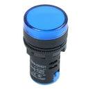 AC 220V LED Pilot Indicator Light Signal Lamp Black Blue