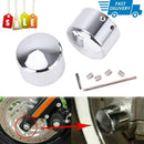 Chrome Front Axle Cap Nut Cover For Dyna Softail Touring Fatboy Spor L0Z0