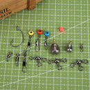 162pcs Fishing Accessories Kit Hooks Swivels Lead Fishing Sinker Tackle Box
