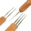 3pcs 0.75mm Bamboo Crochet Dreadlock Hook Needle Dread Tool Braiding Hair