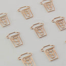 Coffee Cup Mug Shaped Paper Clips Metal Note Clips For Office School Weddin Q9C6