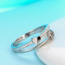 Elegant Heart-shaped Diamond Ring Open Rings Wedding Jewelry For Women-It C