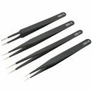 6X Non-magnetic Steel Fine Curved Tip Tweezers Forceps Anti-static ESD SMD chips