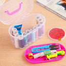 Scissor Needle Thread Tape Thimble Storage Box Measure Sewing Tools Set Ran T1C9