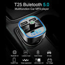 Fast Charging Dual USB Charger T25 MP3 Player Car Bluetooth 5.0 FM Transmitter