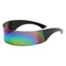 2 Pieces Fashion Futuristic Wrap Sunglasses Robotic Flat Top Glasses Eyewear