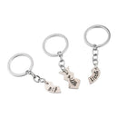 3Pcs New Love Heart Couple Key Chains Souvenirs for Best Friend Keyring, Si A7T4