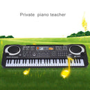 BLACK 61 Key Digital Electronic Keyboard & Microphone Electric LED Piano Or