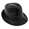 Unisex Retro Faux Leather Pork Pie Hat Classic Gentleman Flat Top Fedora Cap
