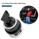 Car Preheat Start Switch with 2 keys Points Vehicle Ignition Lock with 9 Wiring