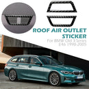 2pcs/set Roof AC Air Vent Covers Carbon Fiber Trim Stickers for BMW E46 98-05