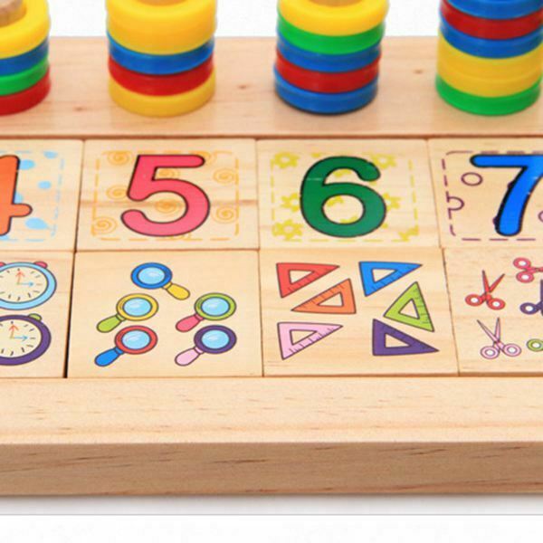 Children Wooden Montessori Materials Learning To Count Numbers Matching Ear S9Y6
