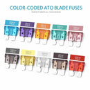 100Pcs Standard Auto Car Assorted Blade Fuse Sets Assortment Kits 2A-35A W/ Box