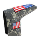 Golf Headcover USA Flag Pattern Putter Protective Cover Mallet Club Sleeve Bag