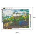5D DIY Full Drill Diamond Painting Rural Landscape Cross Stitch Work (07)