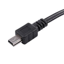 USB 2.0 to Mini B Male 3.5mm Jack Plug Audio Data Cable 50cm/20" 5 Pcs Blac
