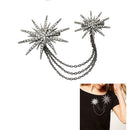 Tassel Shiny Chain Snow Flake Christmas Festival Party Buckle Pin Brooch