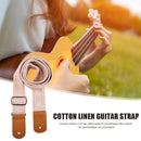 Cotton Linen Guitar Strap Adjustable Belt for Guitar Ukulele Bass (Yellow)