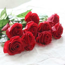 Red Artificial Lifelike Single Stem Rose Flower Wedding Party Home Decor