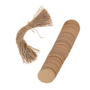 100 Round Kraft Paper Hang Tags Label Wedding Birthday Gift Card with Str txTETE
