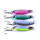 4Pcs/Set Colorful Trout Spoon Metal Fishing Lures Sequins Baits Bass Tackle Kit