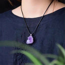1pc Necklace Natural Amethyst Crystal Stone Pendant Healing Mineral Jewelry