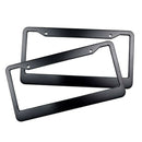 2x Aluminium Alloy Modern Car Auto License Plate Frames Tag Cover 2 Holes Set