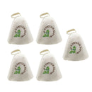 5Pcs 100% Pure Wool Felt Sauna Hat Banya Cap Head Protection Lightweight