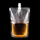 50X Stand up Clear Plastic Spouted Drink Bag Pouch Cruise Booze Reusable 500ML