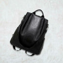 Women Backpack PU Leather School Shoulder Bag Casual Rucksacks (Black)