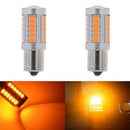 2Pcs Amber P21W 1156 Ba15S Led Bulb 5730 Smd Super Bright Car Light OZ