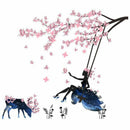 Fairy Pink Flower Tree Branch Vinyl Wall Stickers Kids Decals Nursery Decor Y7Q8
