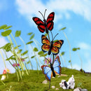 15PCS/Lot Artificial Simulation Butterfly Stakes Garden Outdoor DecorationsB Cy