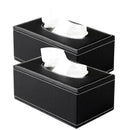 2Pcs PU Leather Facial Tissue Box Dispenser Napkin Holder for Desks Tables
