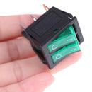Double boat rocker switch 6 Pin On-Off with green light 20A 125VAC KCD6